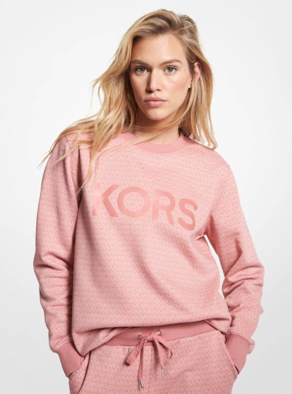 Damske Mikiny Michael Kors Logo Organic Cotton Blend Ruzove - Oblecenie Michael Kors Sleva | JMOFY-6201
